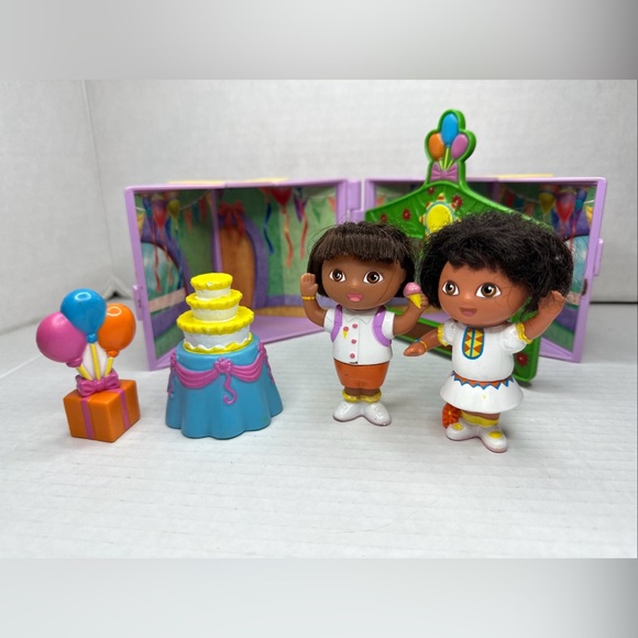 2003 Mattel Dora the Explorer toy figure or cake topper plastic Birthday box - Picture 2 of 15